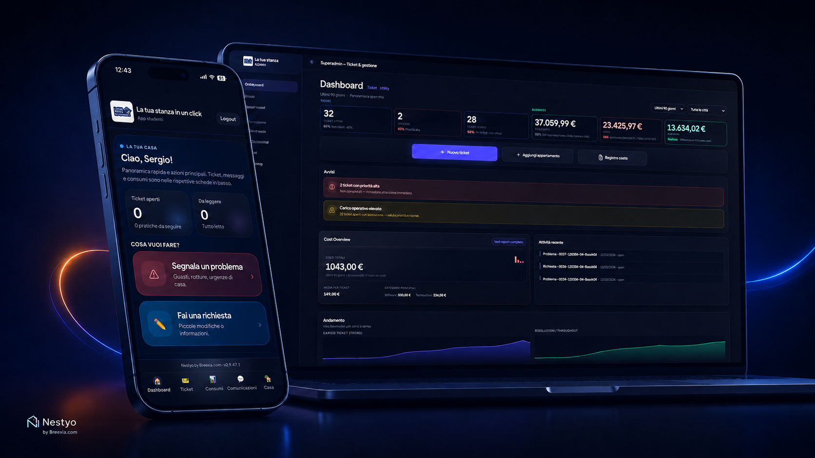 Nestyo — app utente e dashboard admin