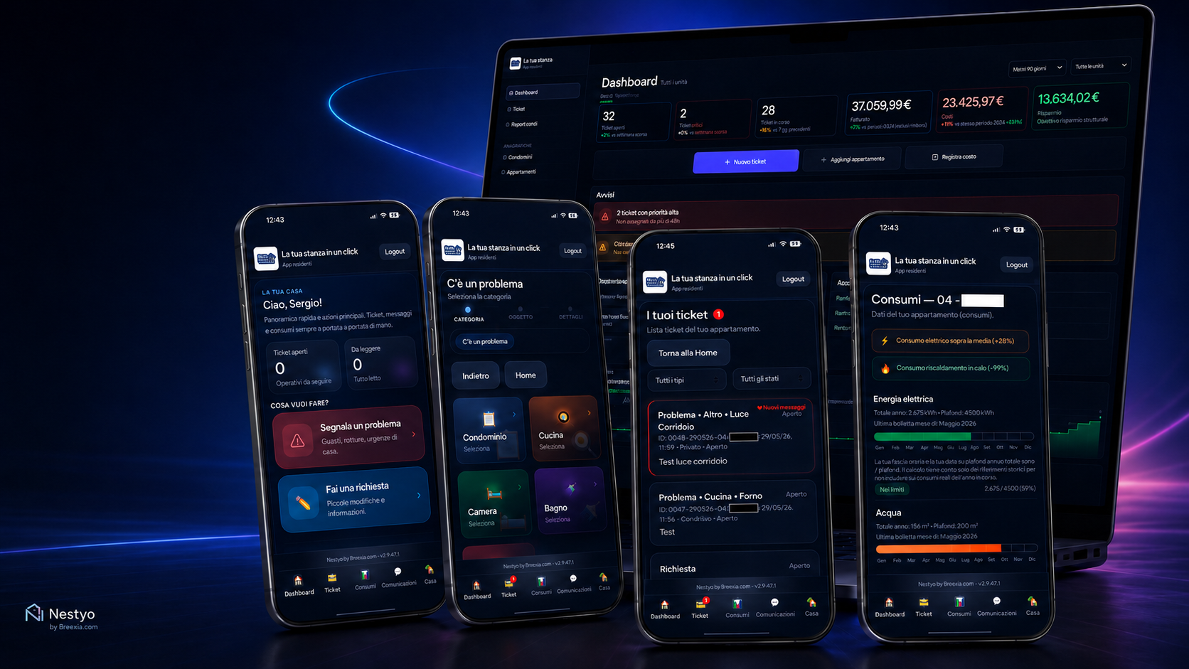 Nestyo — ecosistema app utente e centrale admin